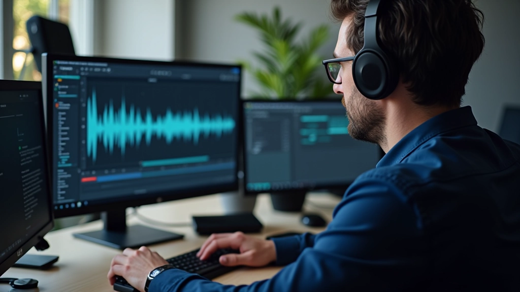 Animador ajustando sincronização de motion graphics com trilha de áudio em timeline do After Effects