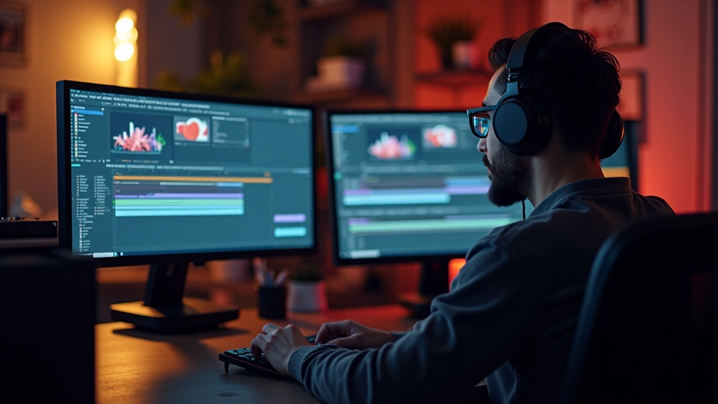 Animator profissional trabalhando em projeto complexo de motion graphics com múltiplas camadas