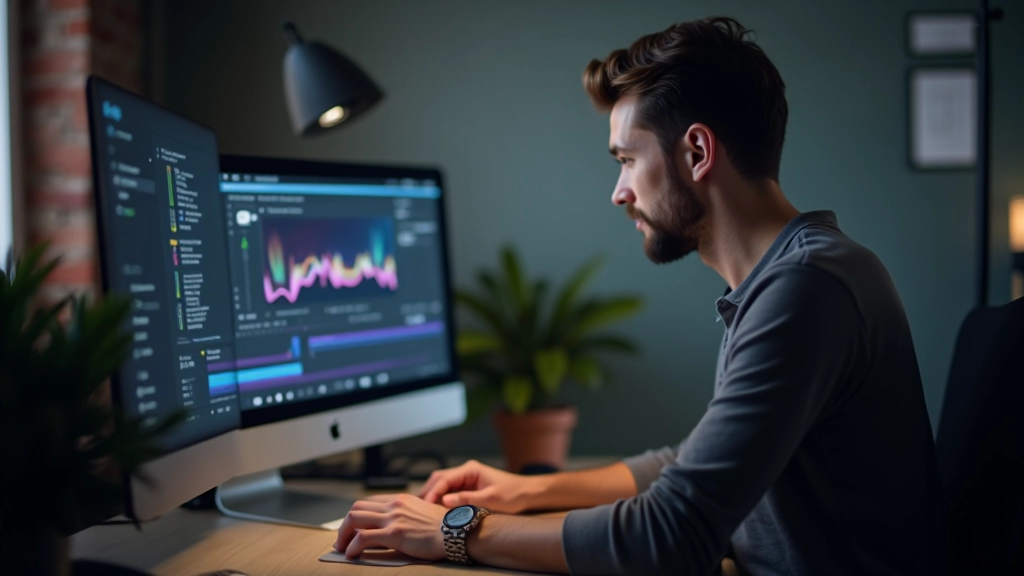 Designer ajustando gráfico de animação em painel de controle do After Effects com precisão