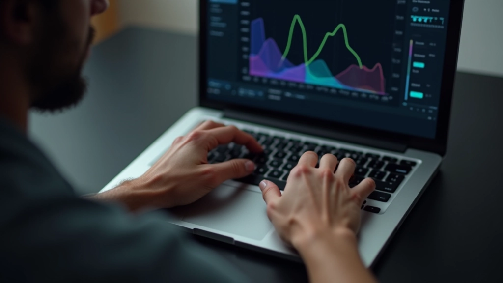 Mão de designer ajustando gráfico de animação em painel de controle do After Effects