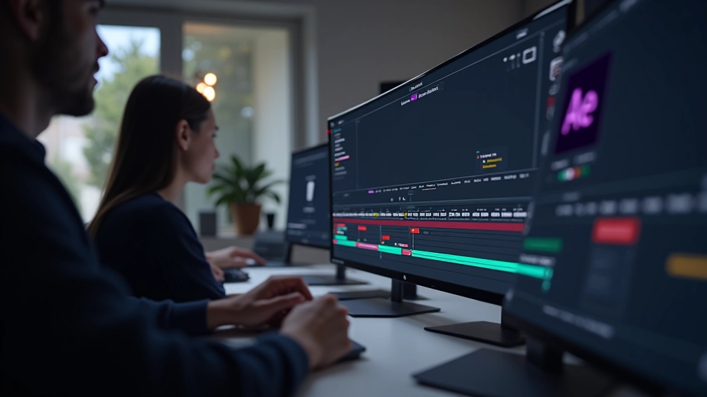 Timeline do After Effects mostrando múltiplas keyframes com diferentes curvas de easing aplicadas