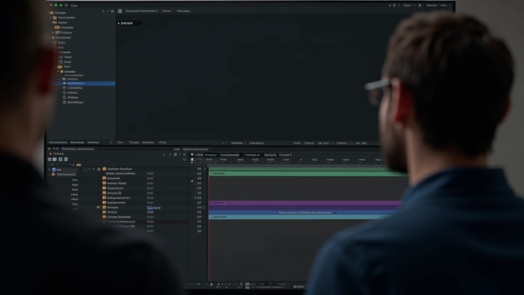 Painel de camadas do After Effects mostrando estrutura organizada de múltiplas camadas agrupadas em pastas